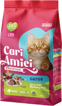 Imagen de Cari Amici Gato Adulto Carne, Pollo, Merluza y Atún