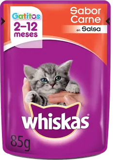 Foto de Whiskas Sobrecito Gatitos sabor Carne en Salsa 12 x 85g