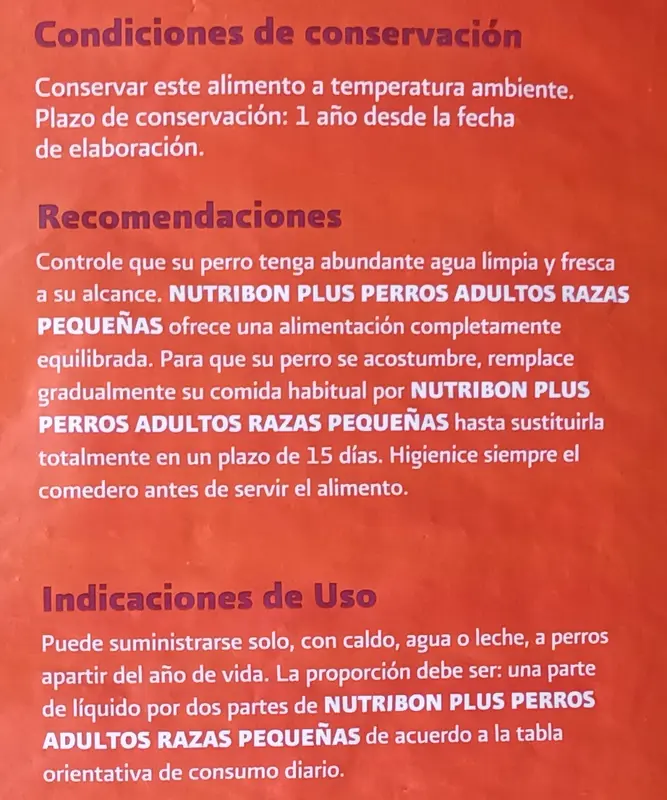 Foto de Nutribon Plus Adultos Pequeños