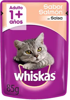 Foto de Whiskas Sobrecito Gato Adulto sabor Salmón en Salsa 12 x 85g