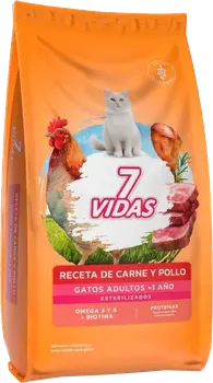Imagen de 7 Vidas Gatos Adultos sabor Carne y Pollo