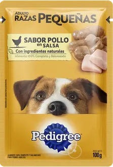 Foto de Pedigree Sobres Perro Adulto de Raza Pequeña En Salsa Sabor Pollo 12 x 100g