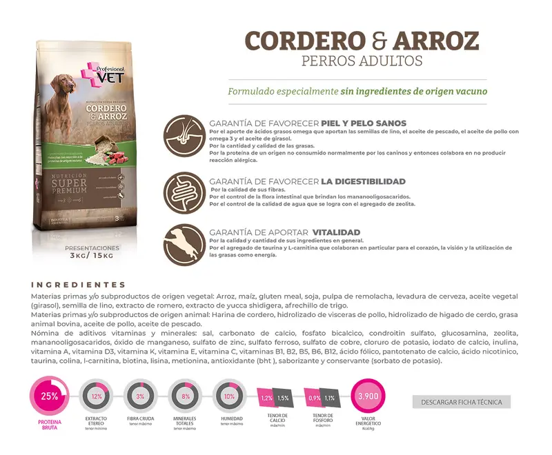 Foto de Profesional Vet Super Premium Cordero y Arroz